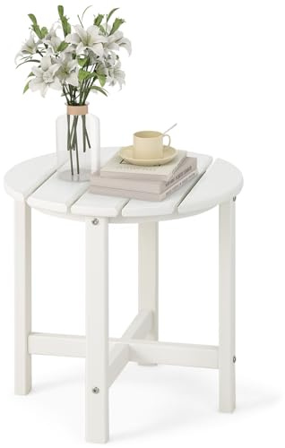 GIANTEX Balkontisch Gartentisch Klein, Garten Beistelltisch Wetterfest, Balkon Beistelltisch aus UV-beständigem HDPE, Patio Tisch bis 100 kg tragbar, Kleiner Tisch Outdoor 46x46x46 cm