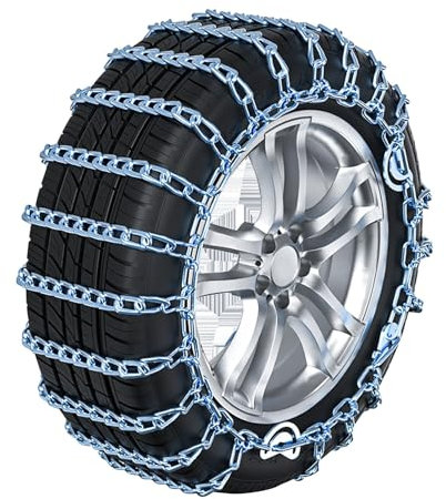 JXYQZD Schneeketten für PKW-Pickup-LKWs, SUV, 2 Stück, Universal-Reifenketten, Schneekette für Autoreifen, Schnee, Hang, Schlammiger, Eisiger Boden, Sand (Size : 225)