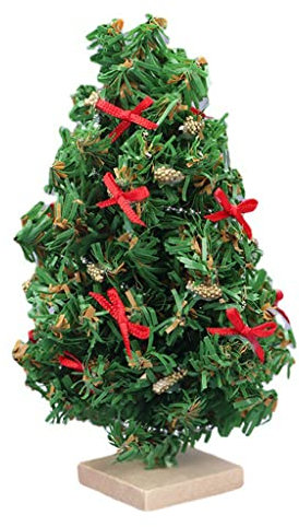 SAKEIOU 1/12 Puppenhaus Weihnachtsbaum Miniatur Zeder Ornament DIY Fairy Garden Decor Puppenhaus Weihnachtsbaum Wie Bilder Gezeigt