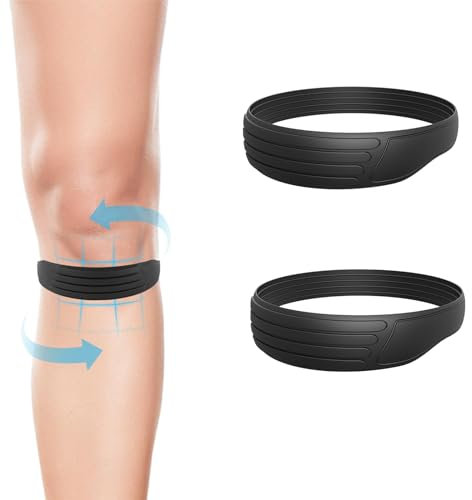 Incycall Patella Tendon Knee Strap per ginocchio per uomo e donna, fascia elastica per calcio, basket, escursionismo, corsa, tennis, colore nero