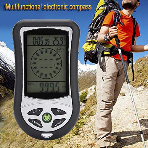 Digitaler Höhenmesser, Barometer, Kompass, Kompass, Wettervorhersage, Ideal für Outdoor-Enthusiasten, mit Seil Zum Bequemen Tragen