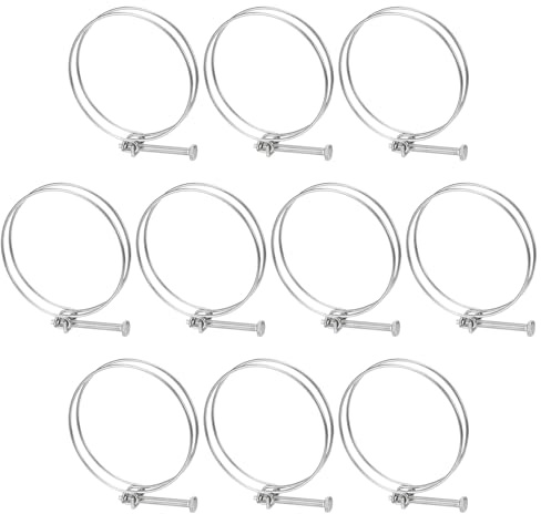 QUARKZMAN 10 Pcs Pinces à Double Fil, 115-125mm, en Acier Inoxydable, Réglables avec Boulon M8 pour Tuyau de Collecte de Poussière, Tuyau de Pompe