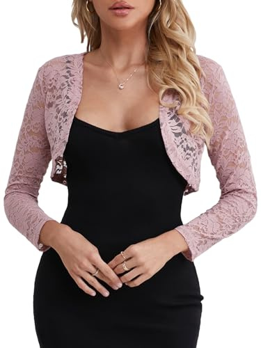 fuinloth Bolero Damen Festlich Spitze Elegant Hochzeit Kurz Abendkleid | Edel und chic, weich und leicht, figurschmeichelnd, vielseitig, in vielen Farben, umfangreiche Größen