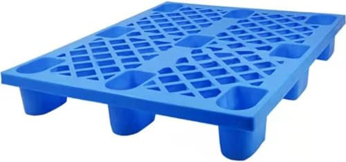 MekUk Kunststoffpalette Nestbare Versandpalette aus Kunststoff for die Lagerung im Keller, 1,2 m Länge, 1 m Breite, 14 cm Höhe für Zwinger, Garten, Keller, Patio (Color : Blue-1.2x1m, Size : 4PCS)