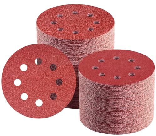 110 Stück Schleifpapier 125mm Klett 120 Körnung, 8 Loch Schleifscheiben 125mm Rund Klett für Exzenterschleifer by TWSTYFAL
