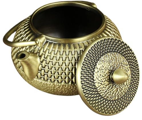 Luxshiny Estatua De Té Retro De Diseño De Tetera Miniatura Para Decoración De Escritorio y Hogar Adorno De Artesanía De Latón Para Sala De Té y Oficina