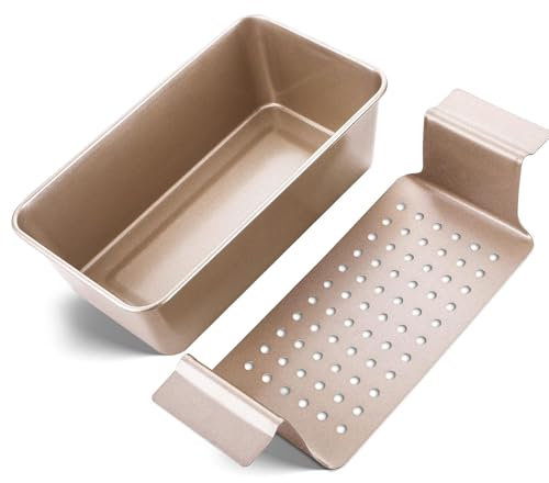 Chingcoo Brotbackform, Kastenform Brot, Brot Backen Zubehör, Backform Rechteckig, Kann zum Backen von Fleischpasteten, Brot, Kuchen, etc,Verwendet Werden (Roségold)