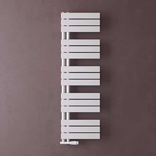doporro Heizkörper Bad Handtuchheizkörper 131x40cm Weiß Badheizkörper | Badezimmer Badheizung Handtuchtrockner Handtuchwärmer Seitenanschluss, Effiziente Wärmeleitung, Nahtlose Schweißtechnik, FN