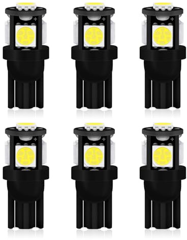 Alopee 6 Stück Birne,501 194 Weiß Glühbirne, 12VBoot Camper Kofferraumlicht Glühbirne
