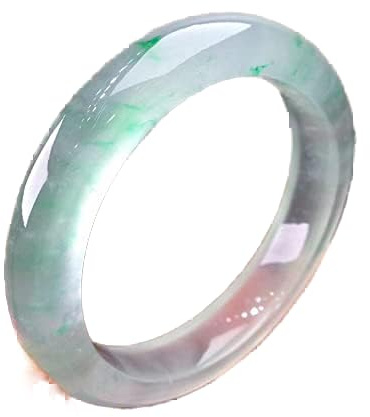 ASumPio Jade-Armreifen, Armreif Aus Natürlicher Grüner Jade Mit Schwimmender Blume, Durchscheinender Jade-Armreif, Mit Schmuckschatulle, 54–64 Mm,56mm