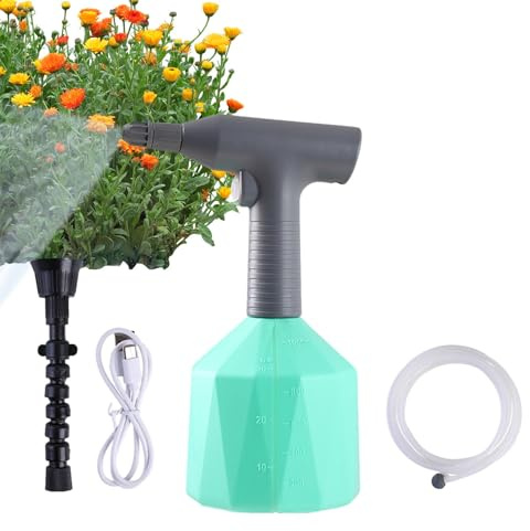 Bottiglia spray da giardino per piante Mister 1L Annaffiatoio automatico ricaricabile portatile elettrico annaffiatoio automatico per piante con tubo dell'acqua da 2,5 m Annaffiatoio per piante