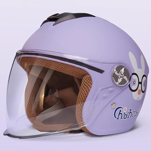 Casco Da Moto Per Bambini Dai 3 Ai 12 Anni, Casco Da Moto Leggero Certificato DOT/ECE Con Visiera E Cinturino A Sgancio Rapido, Adatto A Ragazzi E Ragazze E,48-55cm