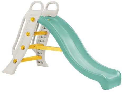 Dolu Grande scivolo da giardino con fontana per bambini dai 2 anni in 1, grande scala e pendenza, scivolo autoportante per bambini, attrezzatura da gioco per interni ed esterni, per bambini (bianco)