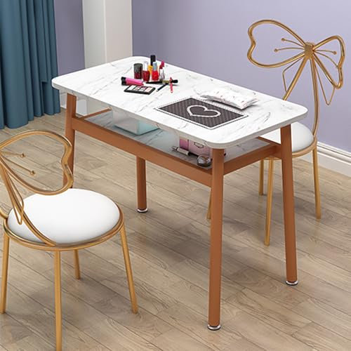 Modern Art Beauty Salon Spa Holz Maniküre Tisch mit offenem Regal Professionelle Nail Tech Workstation für Zuhause und Salon Inklusive Nageltisch und Stuhl Kombination Essential Equipment für Mani