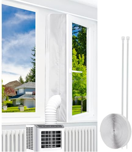 Oziral Junta de ventanapara aires acondicionados móviles, kit de sellado para aires acondicionados, 4 m, compatible con todos los aires acondicionados portátiles Fácil de instalar