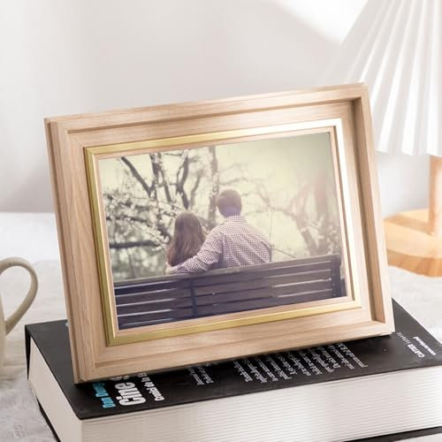 Homxi Bilderrahmen Retro 12.7 x 17.78cm Familie Holz,Kleine Bilderrahmen Rechteckig Tischplatte Querformat und Senkrecht,Bildergalerie Wohnzimmer