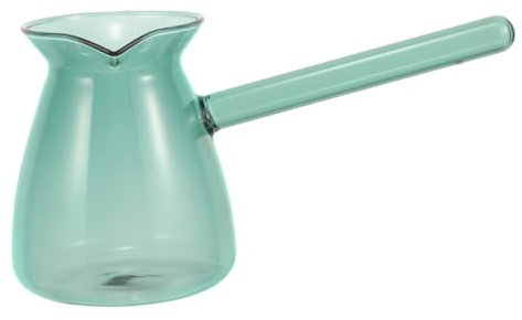 Holibanna Turkish Glass Coffee Pot Borosilicate Glass Milk Jug Handheld Transparent Teapot for Brewing Coffee Tea and Milk Elegant Lake Design