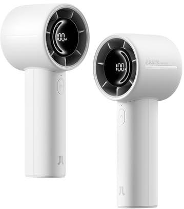 JISULIFE Portable Handheld Fan, 5000mAh Rechargeable Mini Fan,Up to 28 Hours Cooling,5 Speed Strong Wind, USB Small fan for Travel Outdoor Camping Beach Makeup (Gray)