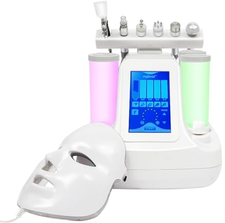 Wasserstoff Sauerstoff 7 in1 Gesichtspflegemaschine mit Maske Multifunktionale Gesichtshautpflege Gerät Radiofrequenz Wasser Dermabrasion Tiefenreinigung