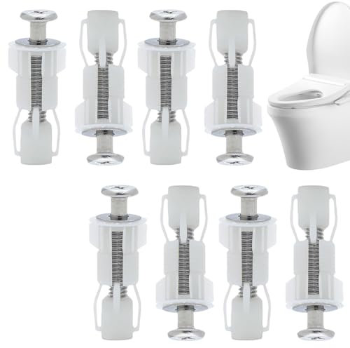 4 Paar WC-Deckel Schrauben Sitz WC Sitz Befestigung Toilettensitz Behoben Schraube - Robuste Toilettensitzschrauben Ersatzteile Toilettendeckel Befestigung | Für Top Montage Scharnier
