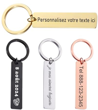 KBPTM Porte-clés Personnalisé, Porte Clef Personnalisable image/avec texte/numéro/nom gravé, cadeau porte-clés personnalisé pour petit ami (Porte-clés personnalisés)