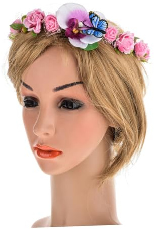 VINTORKY 1 Stück Künstlicher Blumenkranz Haarschmuck mit Rattan Design für Hochzeiten Partys Karneval und Fotoshootings Leicht und Bequem für Bräute und Cosplay