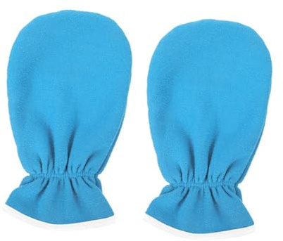 jojofuny Guantes Exfoliantes Hidratantes Lavables de Poliéster y Franela Efecto Blanqueador para Cuidado Belleza en Spa Profesional Casa para Mujeres