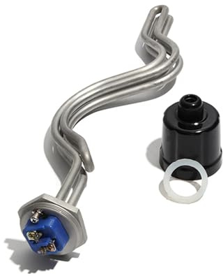 KAYOUDE 1 Inch BSP/DN25 Immersion Water Heater With Grounding Screw 240V 4.5KW/5.5KW/6.5KW 304SUS Heating Element For Brewage Equipment(4500W 355mm)