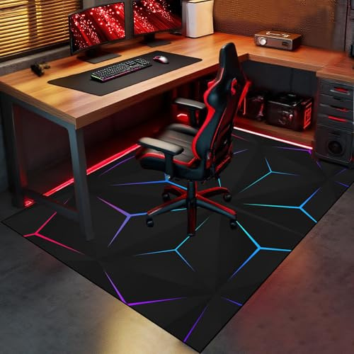 Alfombra para Silla Gaming, Alfombra para Silla de Escritorio 90 x 120 cm, Alfombrilla para Silla de Oficina, Alfombra Protectora Suelo Silla Ruedas, Alfombra Gamer Antideslizante Oficina y Hogar