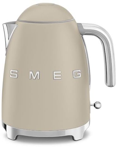 Smeg, hervidor eléctrico KLF03MLMEU 1,7 L, filtro antical lavable, apagado automático de seguridad, indicador de nivel de agua, base antideslizante, cable de almacenamiento, potencia 2400 W, luz lunar