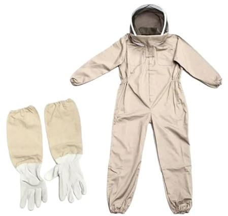 Genérico 1 Juego de traje apicultura cuerpo completo ventilado profesional con guantes(XL)