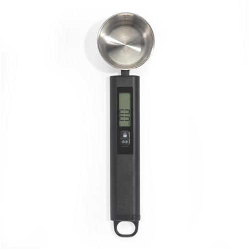 Salter Expert Spoon Scale – Digital Measuring Spoon, 300g Capacity, Measures Liquids, 0.1g Increments, Tare Function, Stainless Steel Pet Food Scale, Dog, Baking, Measures in g, oz, ml, TSP & tbsp | 0.1g Increments, Add & Weigh Tare Function, Measures g/oz/ml/tsp/tbsp, For Dry Ingredients And Liquids, Compact Design