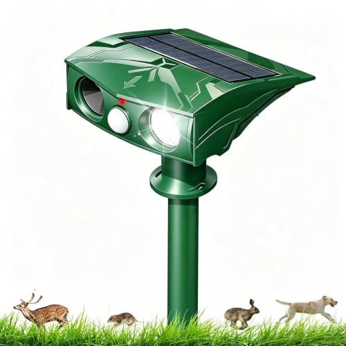 Répulsif Chat Ultrason, Repulsif Chat Solair USB Répulsif Animaux 2 Modes, Repulsif Chat Exterieur Imperméable avec Détecteur et Flash pour Anti Chats Chiens Souris Ratons Animaux de Jardin