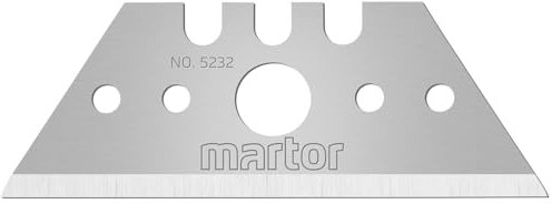 MARTOR 10 x Trapezklinge, Ersatzklingen Cuttermesser, Sicherheitsmesser, 19 mm, Scharf, Im Spender, 2-fach Nutzbar, NR. 5232