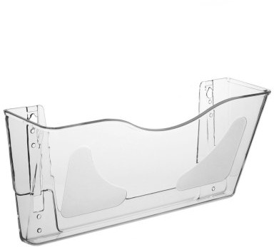 6 Stück DIN A4 Wandprospekthalter/Dokumentenhalter im Querformat mit Überbreite, transparent
