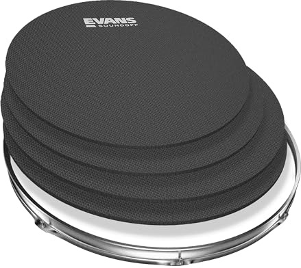 Evans Soundoff-trumdämpare – komplett set – ljudpaket – 4 tom/snares – perfekt för att tysta akustiska kit för att öva – fusion – 4-pack