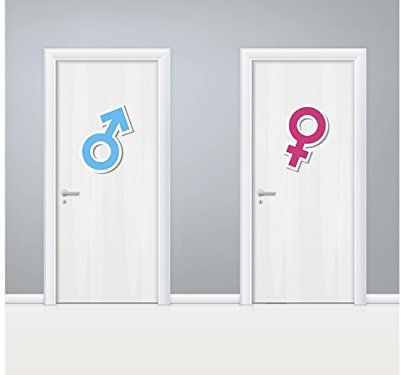 Adesivo decorativo per porta WC con segnale maschio e femmina | diverse misure | adesivo resistente e di facile applicazione adesivo decorativo dal design elegante 82,5x210cm