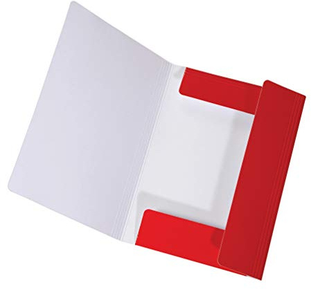 FALKEN Sammelmappe LongLife 3 Klappen Gummiband DIN A3 rot | aus extra starkem Karton Aufbewahrung-Mappe Zeichenmappe ideal für Büro und Schulea