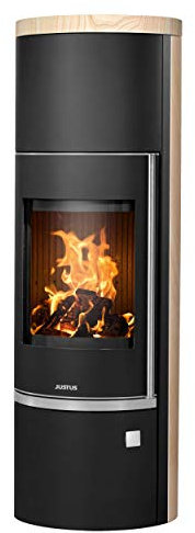 Justus 5694 42 Faro Aqua 2.0 Wasserführender Kaminofen Stahl Schwarz mit Sandstein-Verkleidung/A+