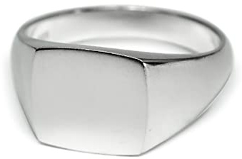 Herren Ring Silber Siegelring eckig aus 925 Sterling Silber massiv matt gebürstet für Gravur geeignet | Männerschmuck aus Deutschland mit Geschenkverpackung (66)