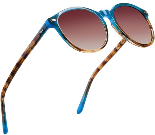 DUCO Polarized Sunglasses for Women Retro Round Women's Sunglasses Classic Vintage UV400 Shades DC1230