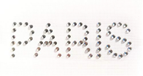 Mono Quick Paris strass applikation, strykbild strasmotiv ädelsten utseende, text