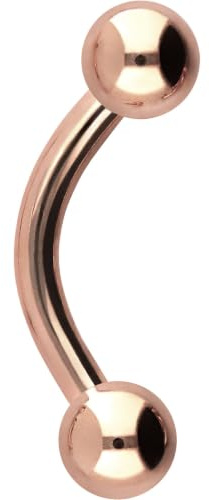 PIERCINGLINE Chirurgenstahl Banane | 2 KUGELN | Gebogener Piercing Stab für Augenbraue Intim Brust Ohr uvm. | Größen & Farbauswahl