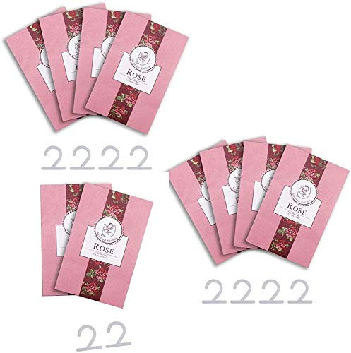SGerste Duftsäckchen zum Aufhängen, aromatischer Lavendel für Schränke, Raumduft, 1–2 Monate, 10 Stück/8 Stück (Rose 10 Stück)