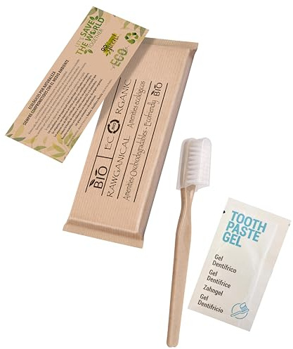 Dental Set, Zahnbürste und Zahncreme| Öko Dental-Set einzeln verpackt| Für Hotels, Reisen und Events|Zahnpflege Sets| 200 Stück