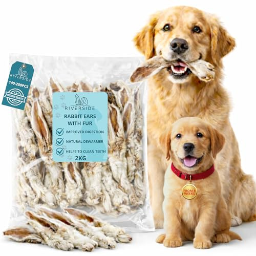 Rabbit Ears Natural with fur Hair Hypoallergenic Dog Treat Chew (2Kg 100-220)