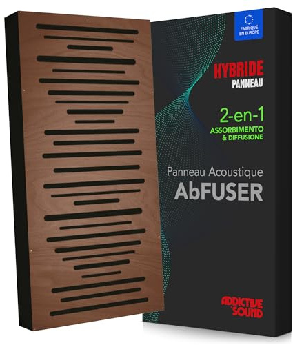 Addictive Sound Panneau Acoustique Mural 'AbFuser WOOD' 100x50x11 cm - Diffuseur Acoustique Bois - Panneaux Acoustiques Pour Home Studio Musique - Panneau Bois Mural - Panneau Acoustique Bois - Marron