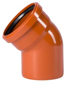 zbs24 KG-Bögen KGB DN110 45° mit Dichtung, Kanal Rohrbogen für den Erdeinbau