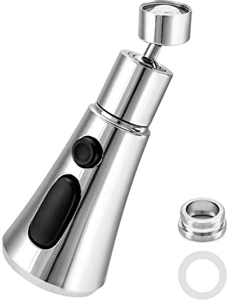 QWORK G1/2 Spruzzo Lavandino Cucina Girevole a 360° 3 Modalità, Prolunga Rubinetto Cucina con Adattatore per Rubinetto in Ottone