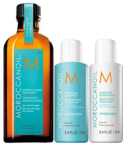 Moroccanoil Feuchtigkeitsspendender Shampoo und Conditioner 70ml mit Behandlung 100ml